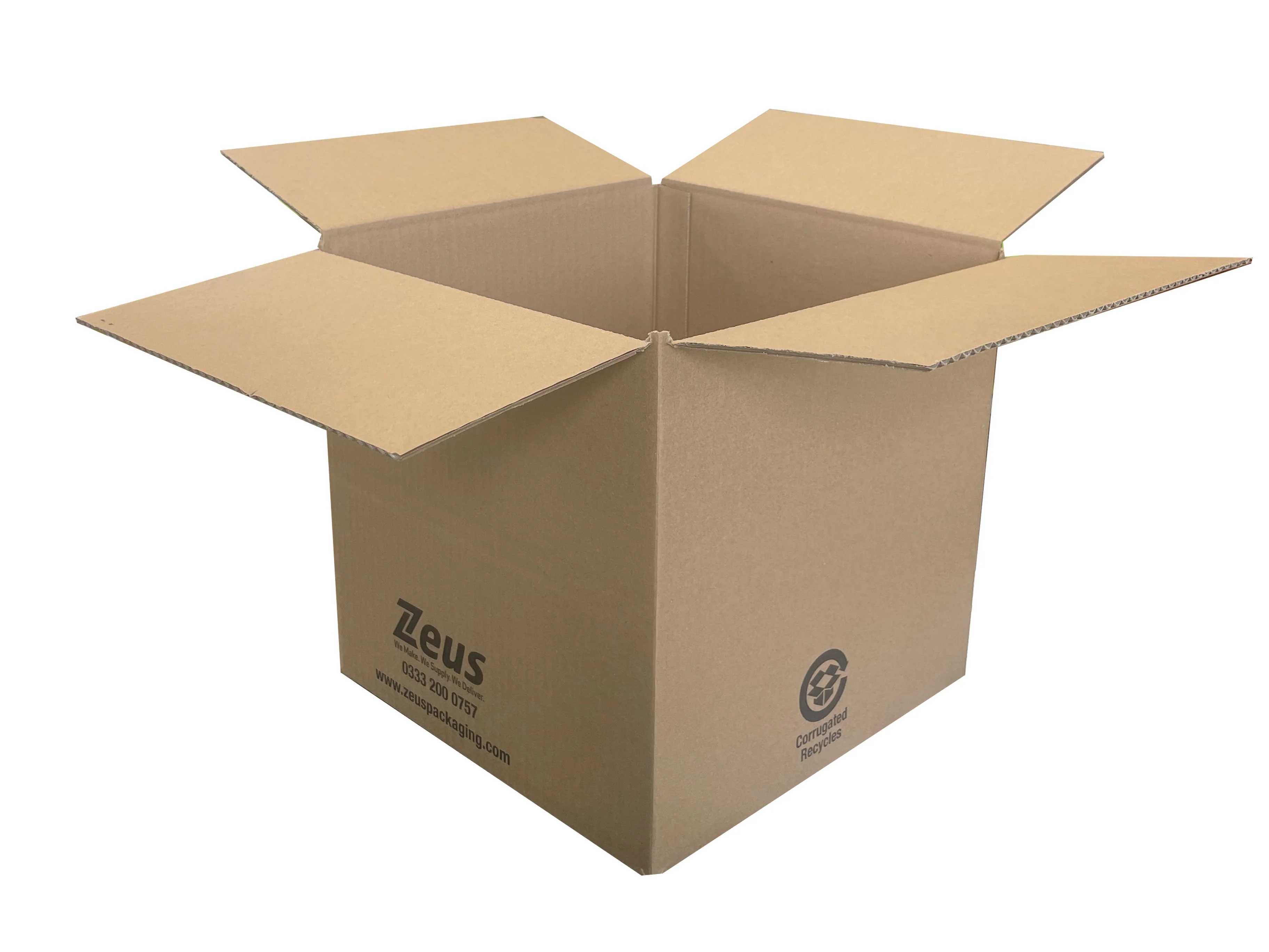 New Plain Strong Single Wall Box - 250mm x 250mm x 250mm